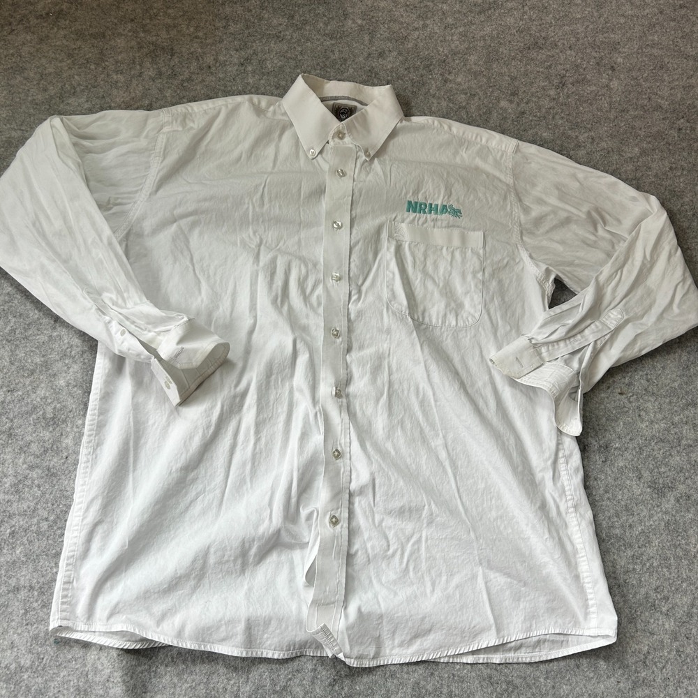 Cinch Long Sleeve Button Up Shirt Shirt Mens Large White NRHA